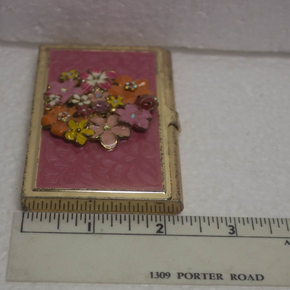 Floral Enamel Rhinestone Personal Business Card Holder - Picture 7 of 7